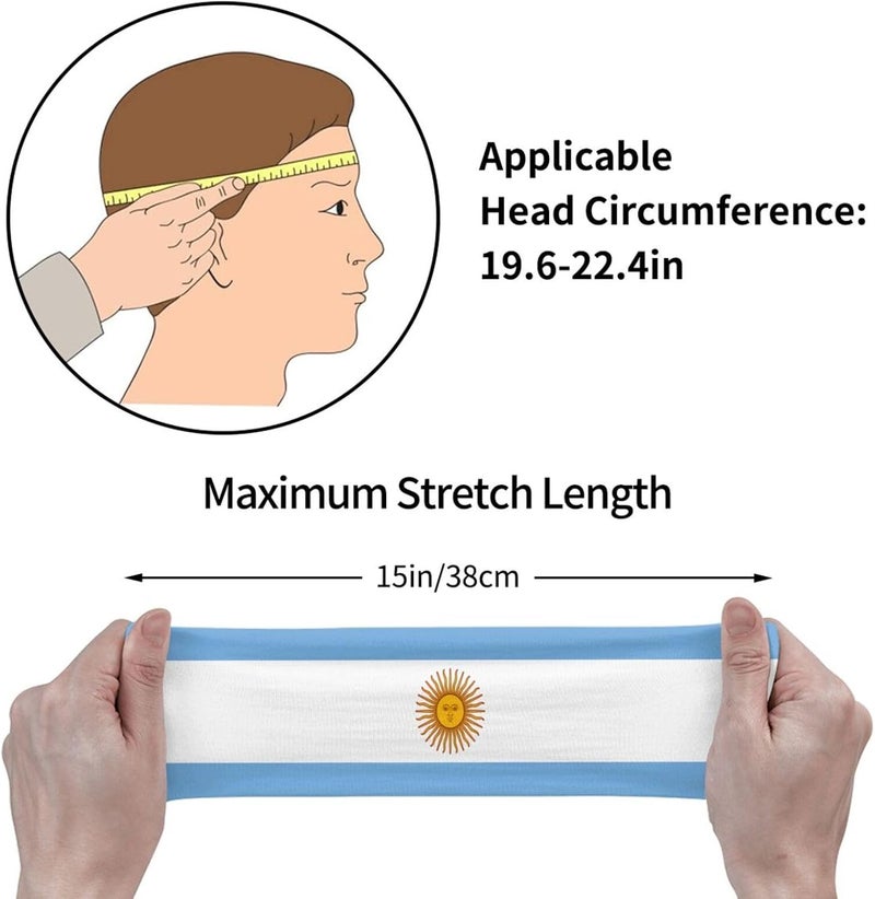 AKMCBSH National Flags Sports Sweatband Head Bands for Women Men - Moisture-Wicking Non-Slip Headband for Running Yoga Workout Fitness and Gym - Image 3